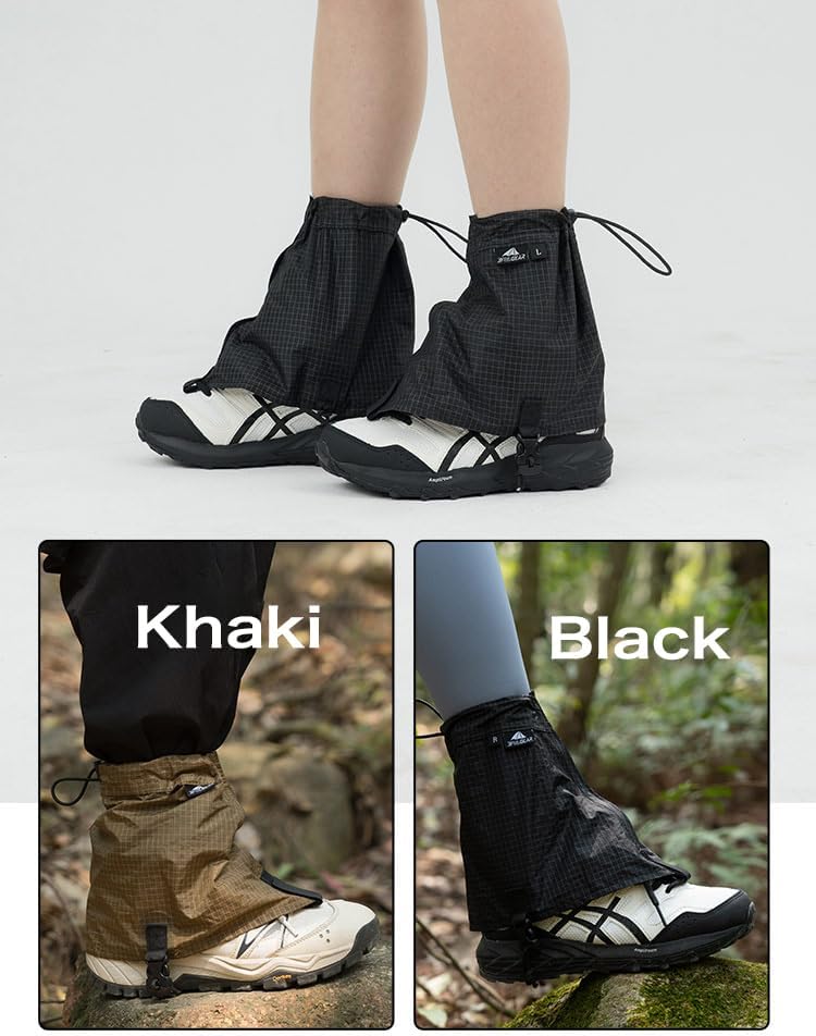 3FULGEAR Ultralight Gaiters Waterproof Snow for Hiking Shoes, Lightweight & Adjustable Hiking Boot Gaiters for Men & Women, Leg Gaiters for Skiing, Walking, Climbing, Hunting, Snowshoeing