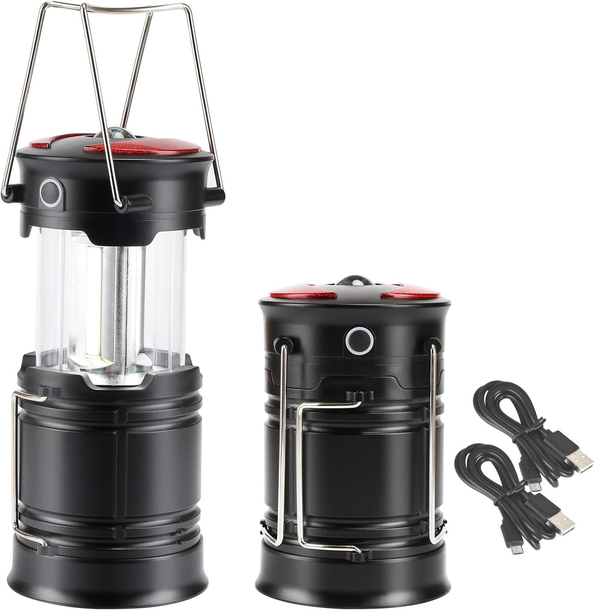 Lichamp 2 Pack Camping Lanterns Rechargeable and Battery Powered, E2BK