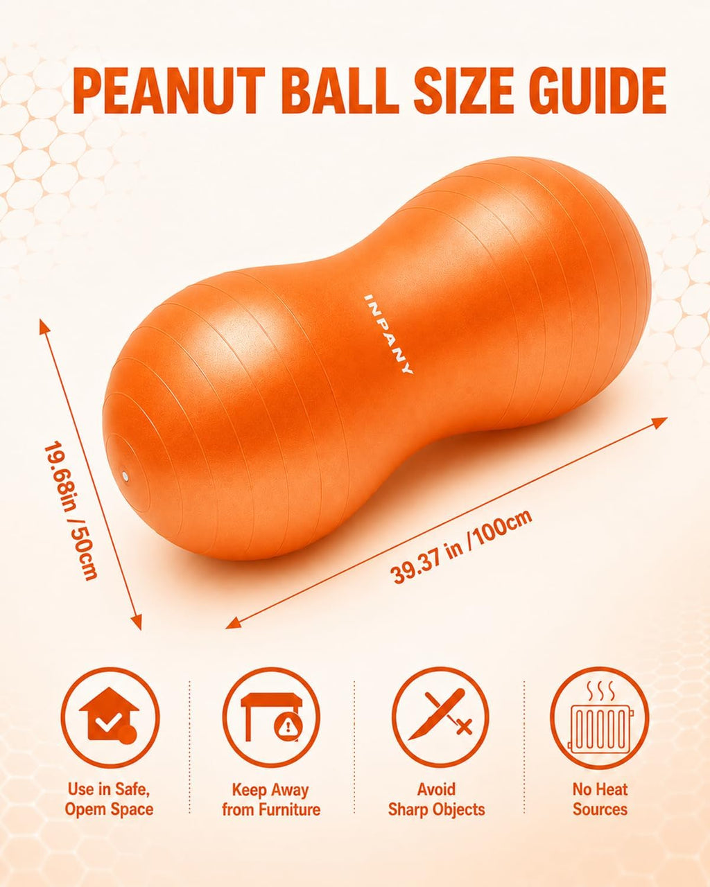 INPANY Peanut Exercise Ball for Labor, Physical Therapy & Fitness
