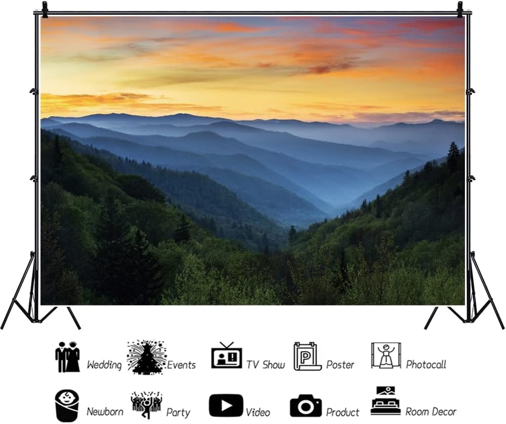 10x8ft Sunset Mountain Backdrop Backdrop Nature Scenery Background