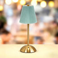 Table Lamps , Small Gold Table Lamp 12 Inch for Girl's Bedroom Cute Coquette Table Lamp with Fabric Shade Modern Decorative Bedside Light Small Princess Desk Lighting Boho Living Room (baby blue)