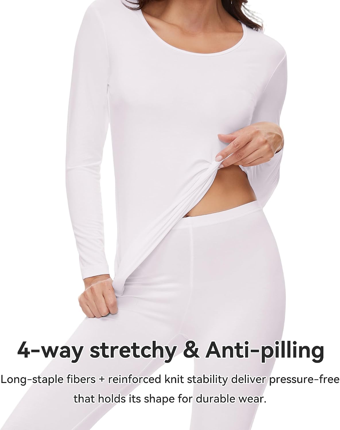 WiWi Soft Underwear for Women Thermal Long Johns Sets Super Warm Base Layer Top Pants Pajamas Set Viscose from Bamboo S-3X