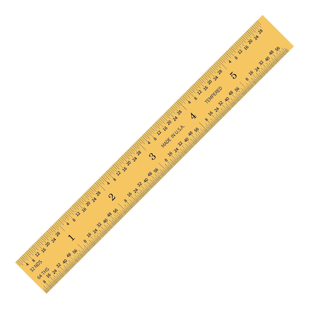 PEC Tools 6"/150mm TiN Coated Metal Ruler, Rigid, English & Metric