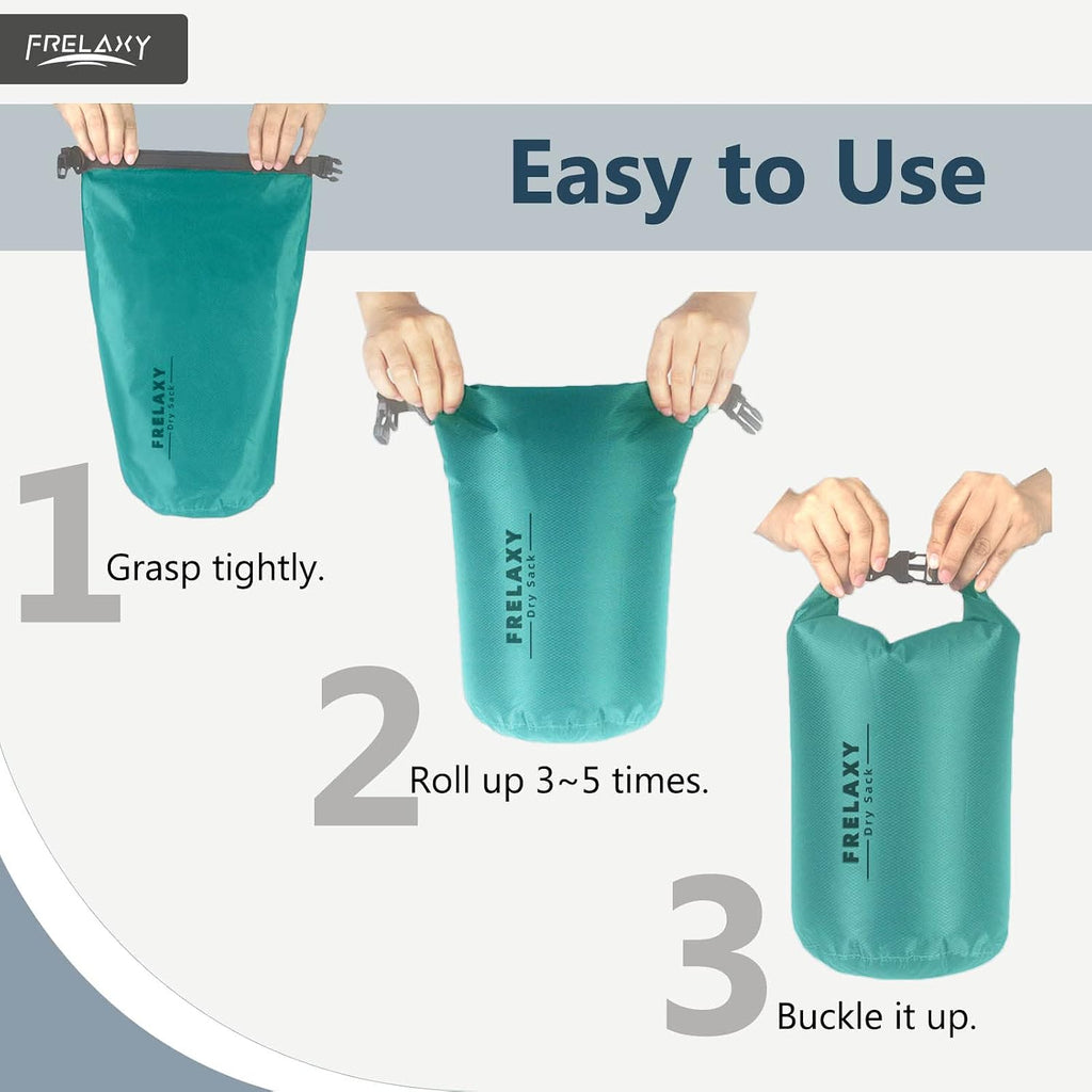 Frelaxy Waterproof Dry Bag 2 Pack, Lightweight Ripstop Dry Sack Set