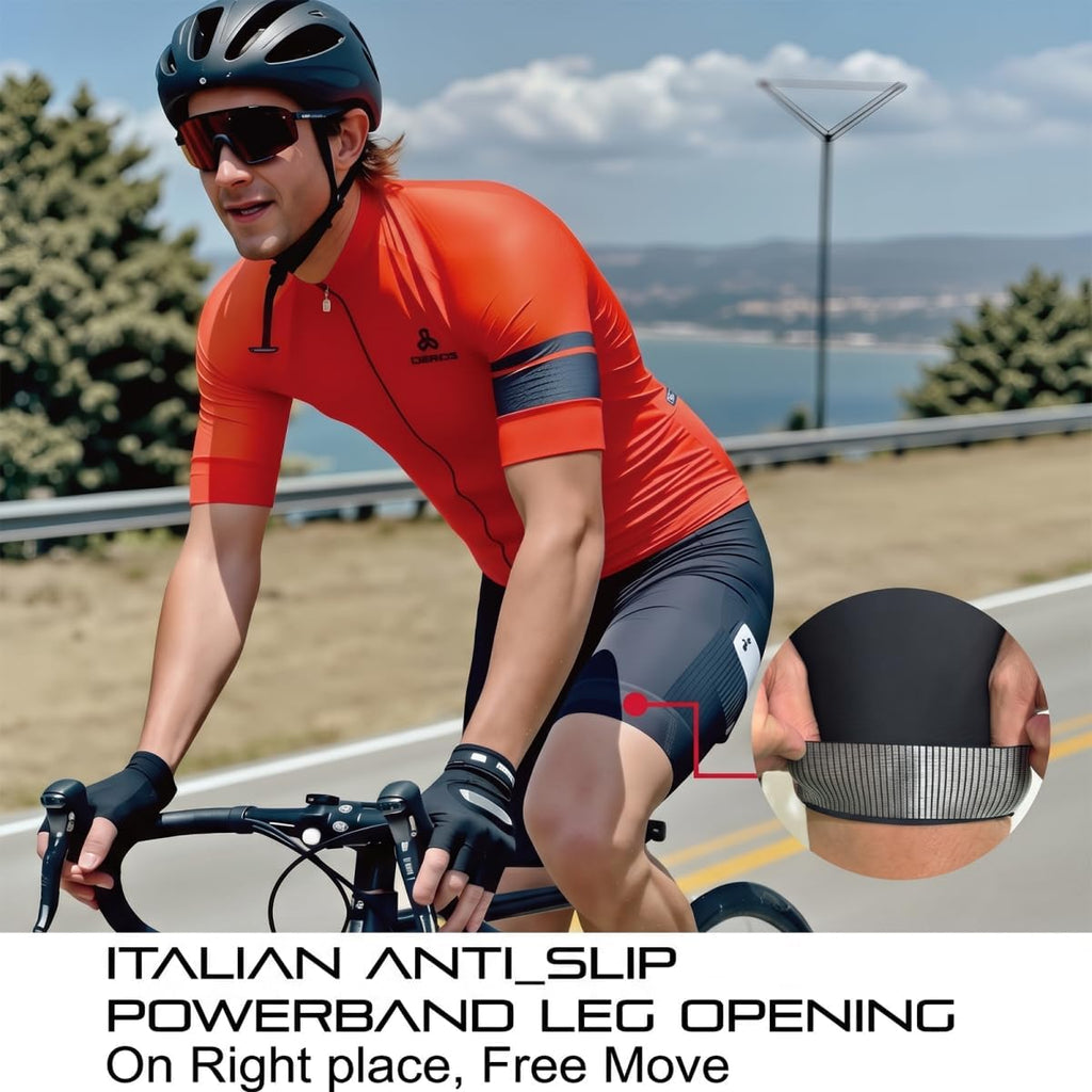 CEROTIPOLAR Men's Cycling Bib Shorts with 4D MaxCool Pad, Ergonomic Cut