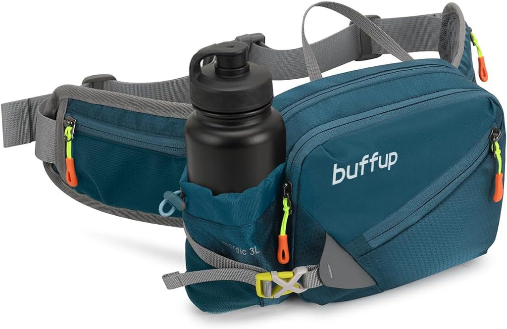 Lightweight Sports Fanny Pack with Bottle Holder,Waist Pack for Hiking,Running,Cycling & Outdoor Adventures (Purple)