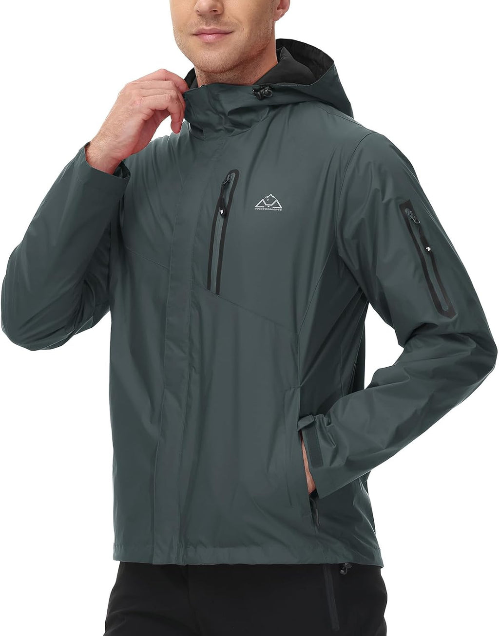 TBMPOY Men's Lightweight Rain Jackets Waterproof Raincoat with Hood