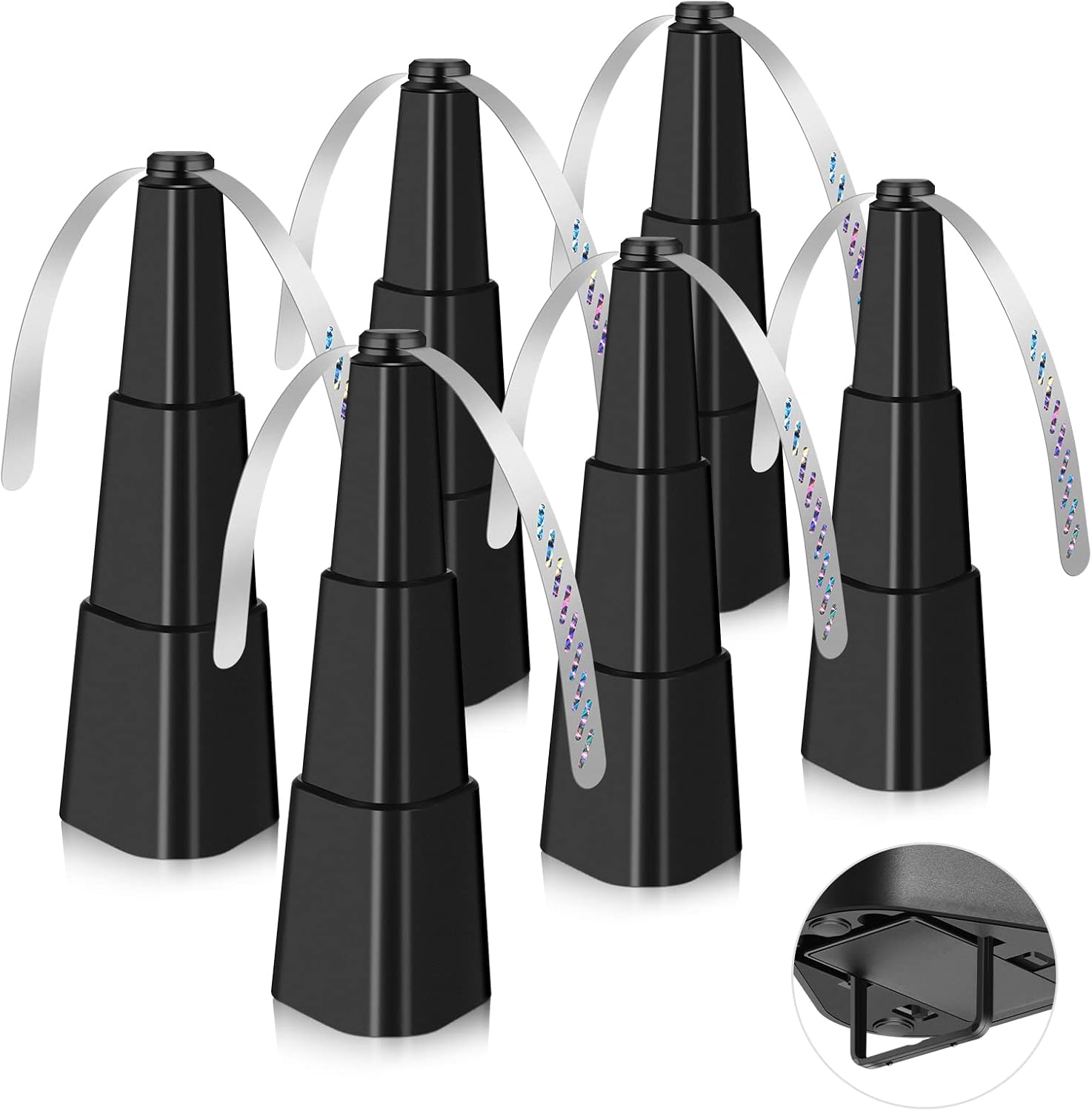 AMIAEDU Fly Fans for Tables, Fly Repellent Fan for Indoor/Outdoor, Food Fans to Keep Flies Away for Party, BBQ, Home, Picnics, Travel, Portable and Easy Use 6 Pack (Black)