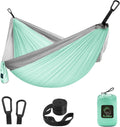 GRASSMAN Kids Hammock-Small Camping hammocks, Portable Camping Gear for Child Indoor/Outdoor use, with Tree Straps & Carabiners Green & Grey