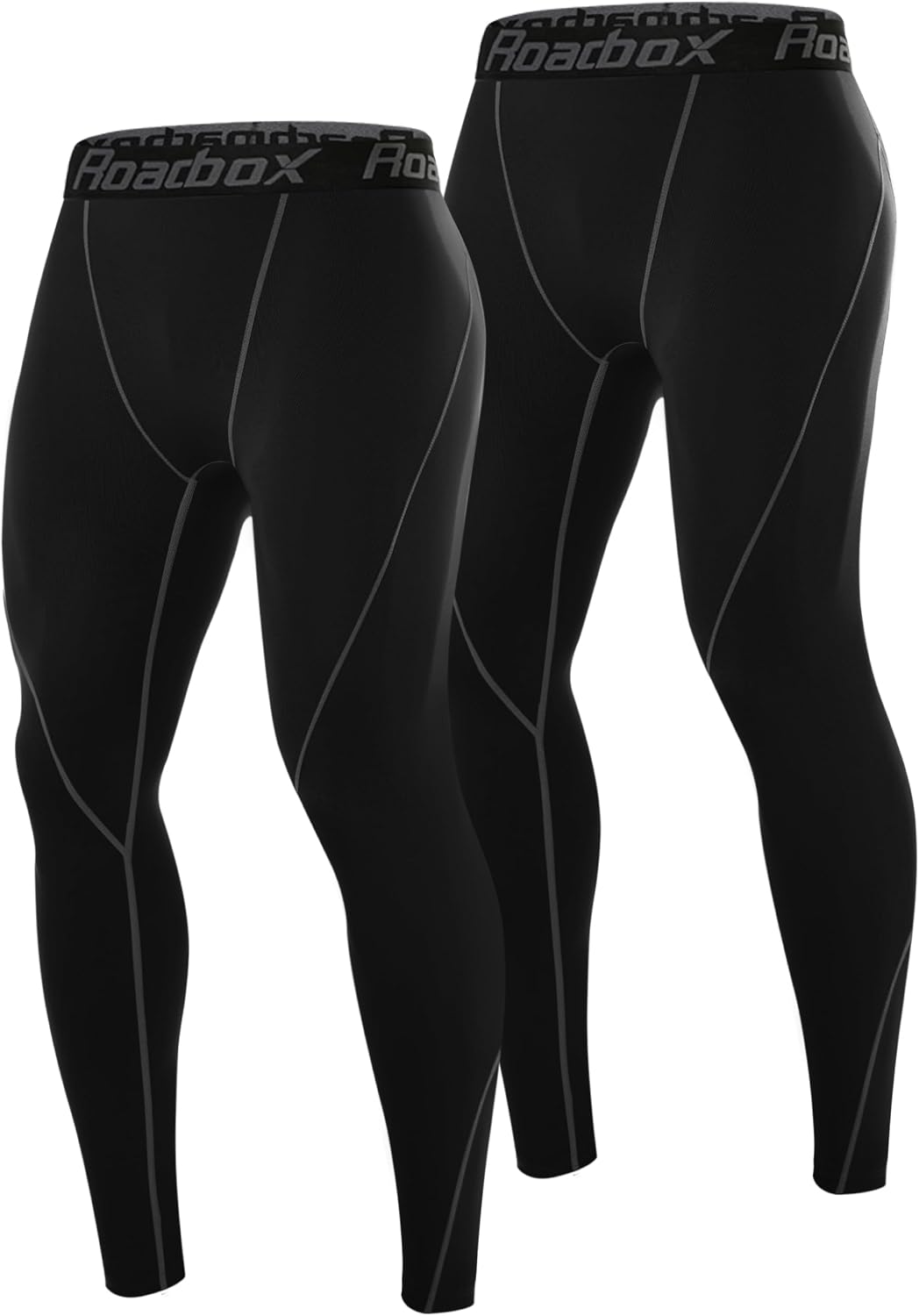 Roadbox 2 Pack Men's Compression Pants, Quick Dry Running Tights Leggings