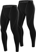 Roadbox 2 Pack Men's Compression Pants, Quick Dry Running Tights Leggings