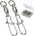 AMYSPORTS Duo Lock Snap Fishing Swivels Stainless Barrel Swivels Fishing Lure Snap Swivels Ball Bearing Swivels Fishing Tackle for Saltwater Fishing Freshwater Fishing