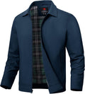TBMPOY Mens Lightweight Jackets Light Windbreaker Full Zip Casual Work Jacket Golf Business Fall Track Coat with Pockets