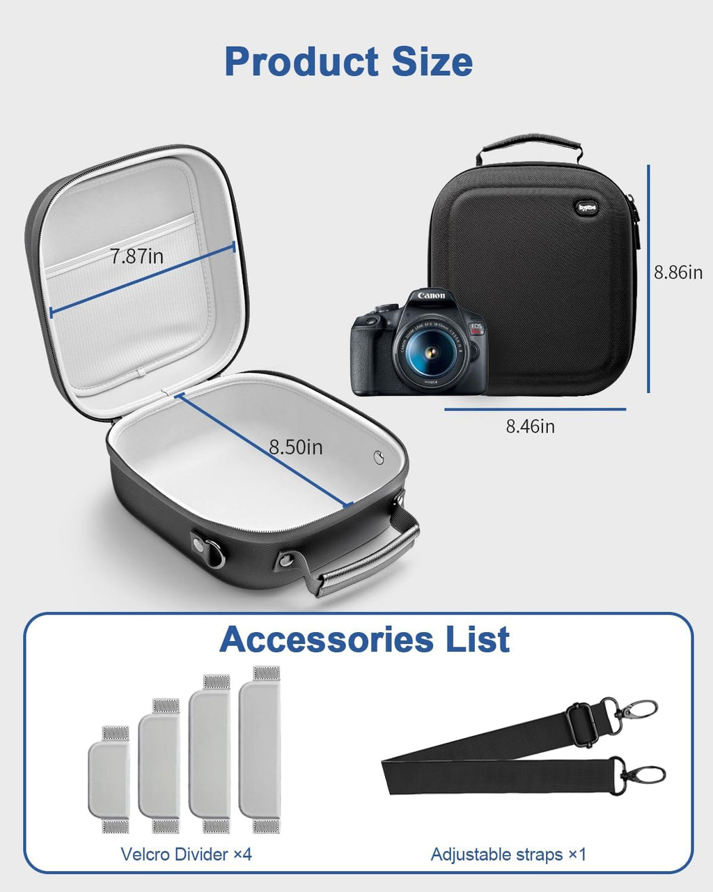 Hard Camera Travel Carrying Case for Canon EOS Rebel T7/R100/R50/R6Mark III