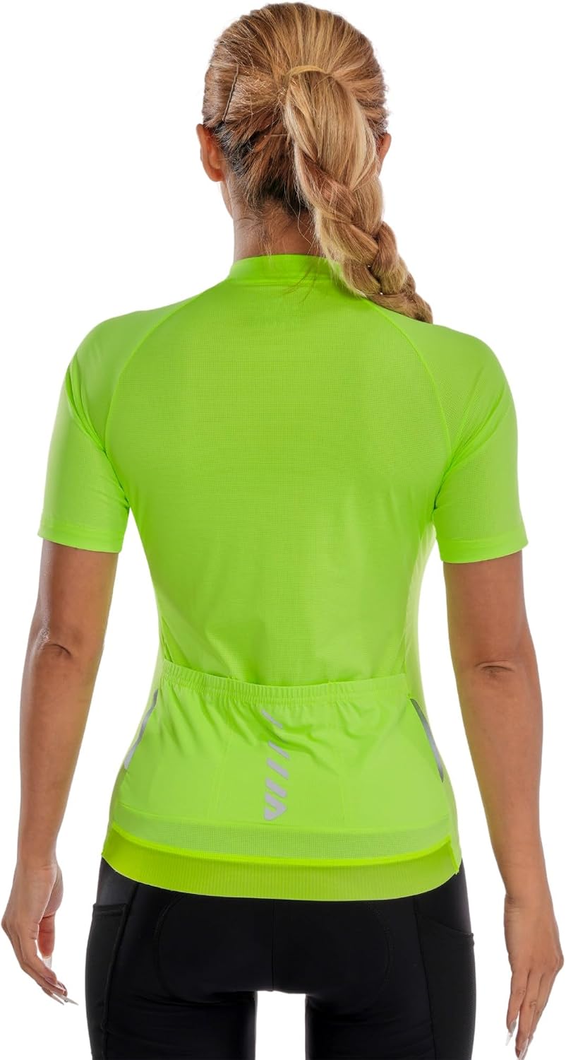 Wulibike Cycling Jersey Women Long Sleeve,Bike Shirts for Women Biking Tops Breathable Cycle Jerseys with 4 Pockets
