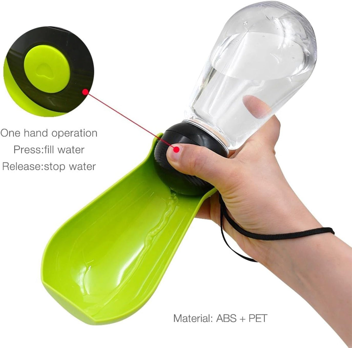 H&H Pets Portable Dog Water Bottle for Walking – Foldable Travel Pet Water Dispenser & Leak-Proof Drinking Bowl for Puppies, Medium, Large Dogs, and Small Animals, 13.5 oz