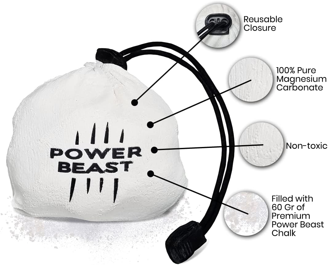Refillable Chalk Ball + Bag, Boulder Chalk, Sport Chalk, Gymnastics, Rock Climbing, Bouldering, Weightlifting, Climbing, Pole Dance, Bodybuilding, Tennis, Padel, Cross Training, Gym.