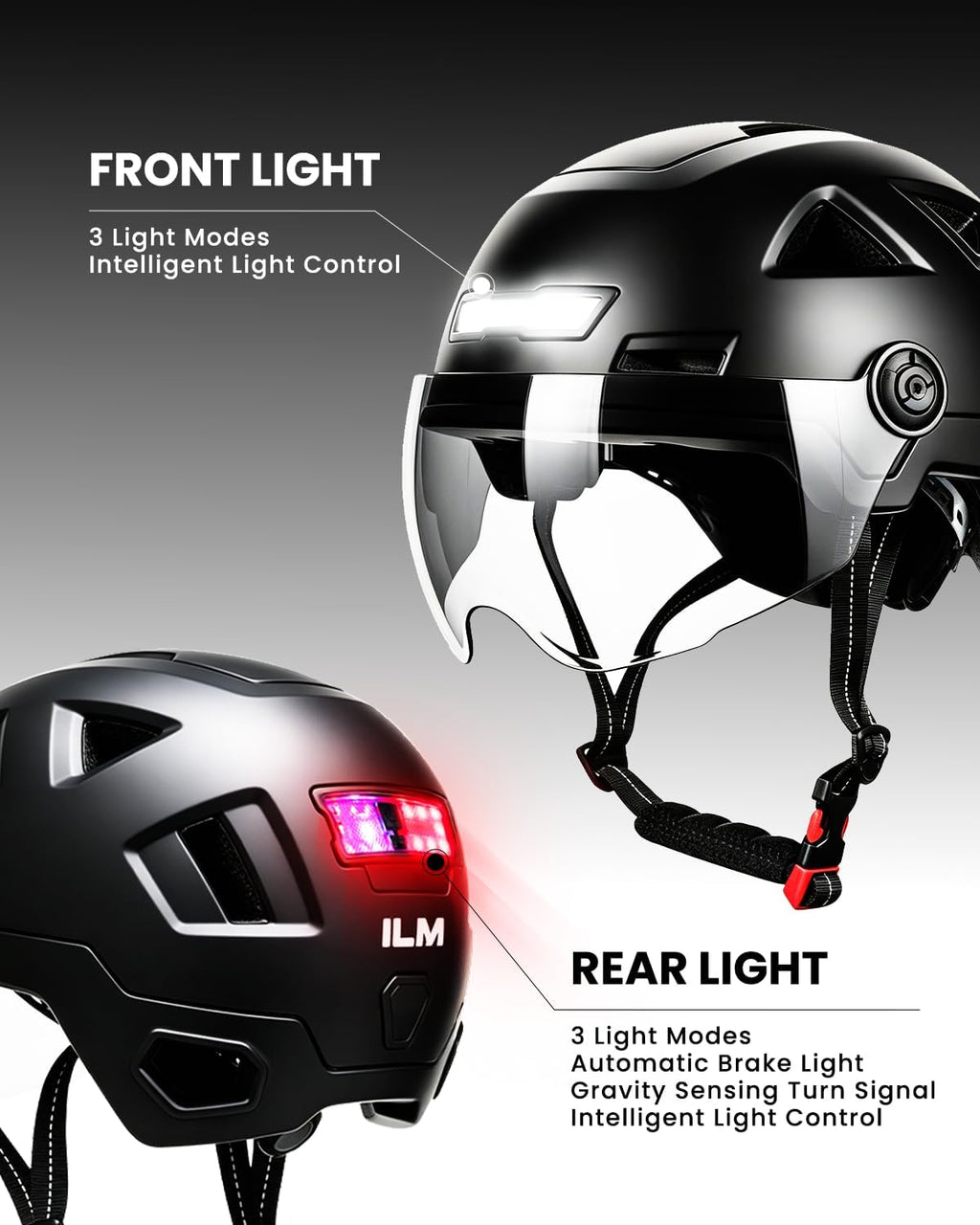 ILM Adult Bike Helmet Road Cycling Electric Bicycle Escooter Ebike E3-12LS