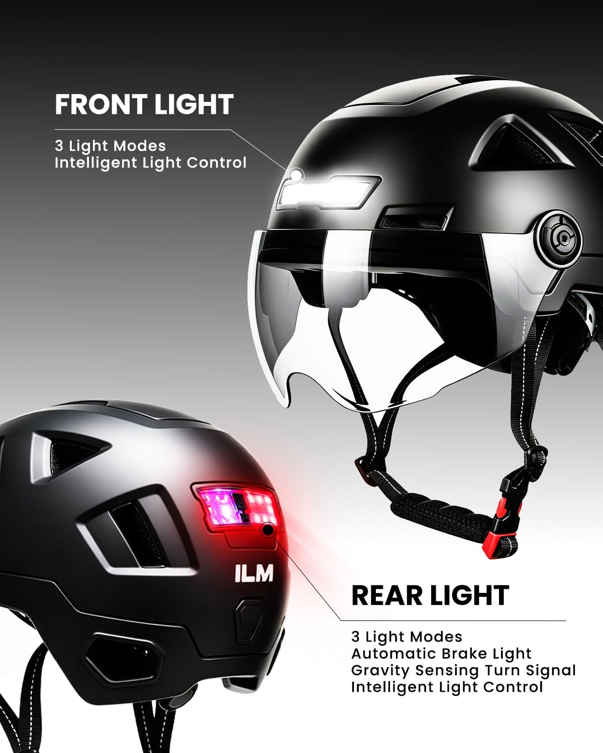 ILM Adult Bike Helmet Road Cycling Electric Bicycle Escooter Ebike E3-12LS