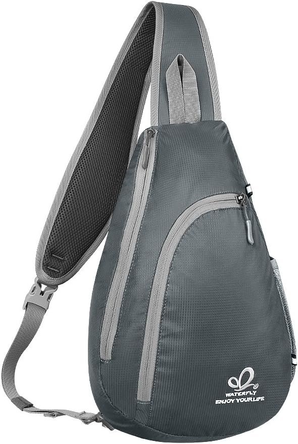 WATERFLY Crossbody Sling Bag, Small Shoulder Chest Backpack