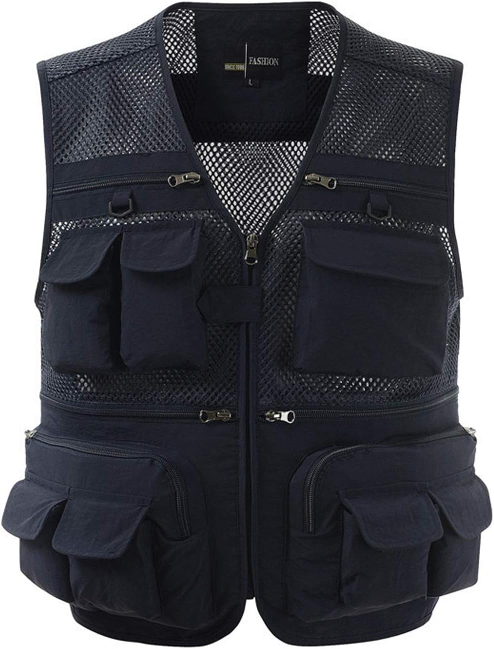 Lentta Men's Fishing Vest Summer Outdoor Lightweight Work Photo Vest 16 Pockets