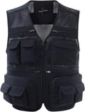 Lentta Men's Fishing Vest Summer Outdoor Lightweight Work Photo Vest 16 Pockets