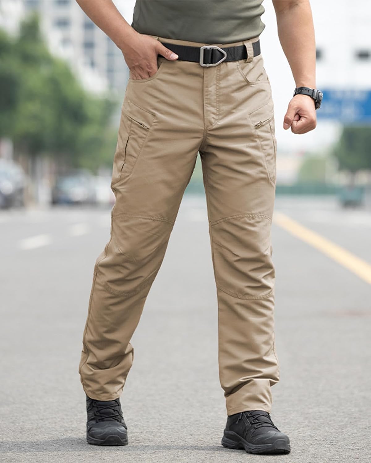 Men's Stretch Tactical Pants,Water Resistant Ripstop Cargo Pants,Lightweight Outdoor Work Hiking Pants with Pockets