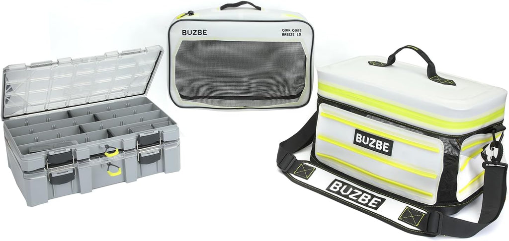 BUZBE Swarm Breeze 28 - Breathable Modular Tackle Bag with Basic Boxes and Quik Qube Breeze