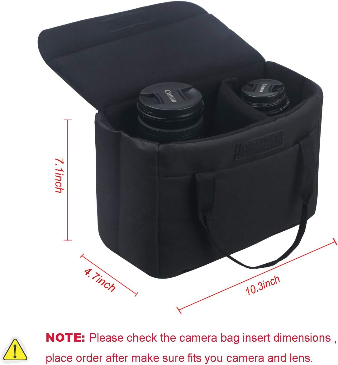 Camera Inserts Lens Padded Insert Liner DSLR SLR Protective Bag Camera Cube Roomy Case Waterproof Foldable pouch for Camera Lens Accessories Sony Canon Nikon Olympus (Black)