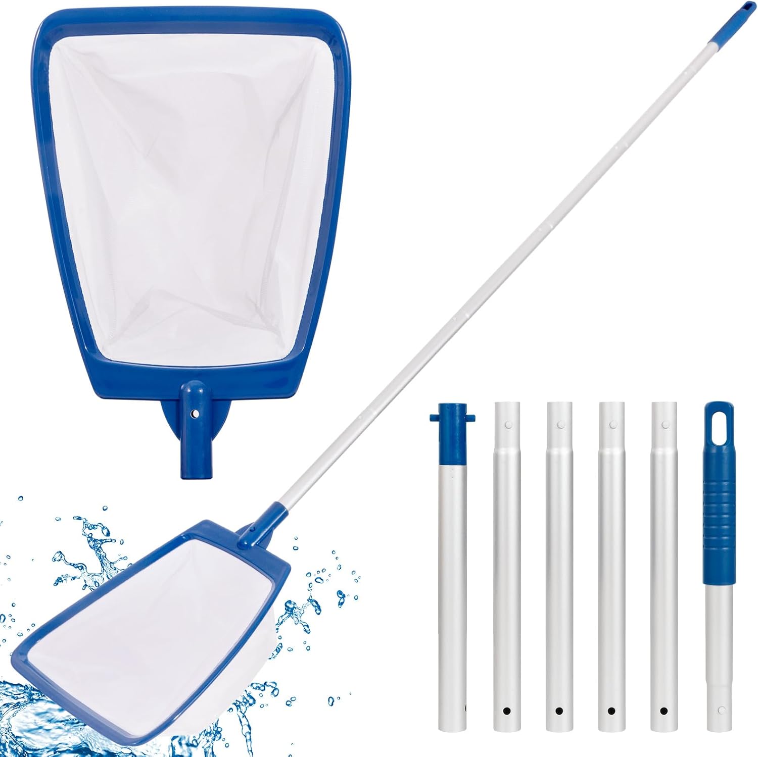 POOLAZA Pool Skimmer Net, Deep Net with Reinforced Frame & Easy Scoop Edge