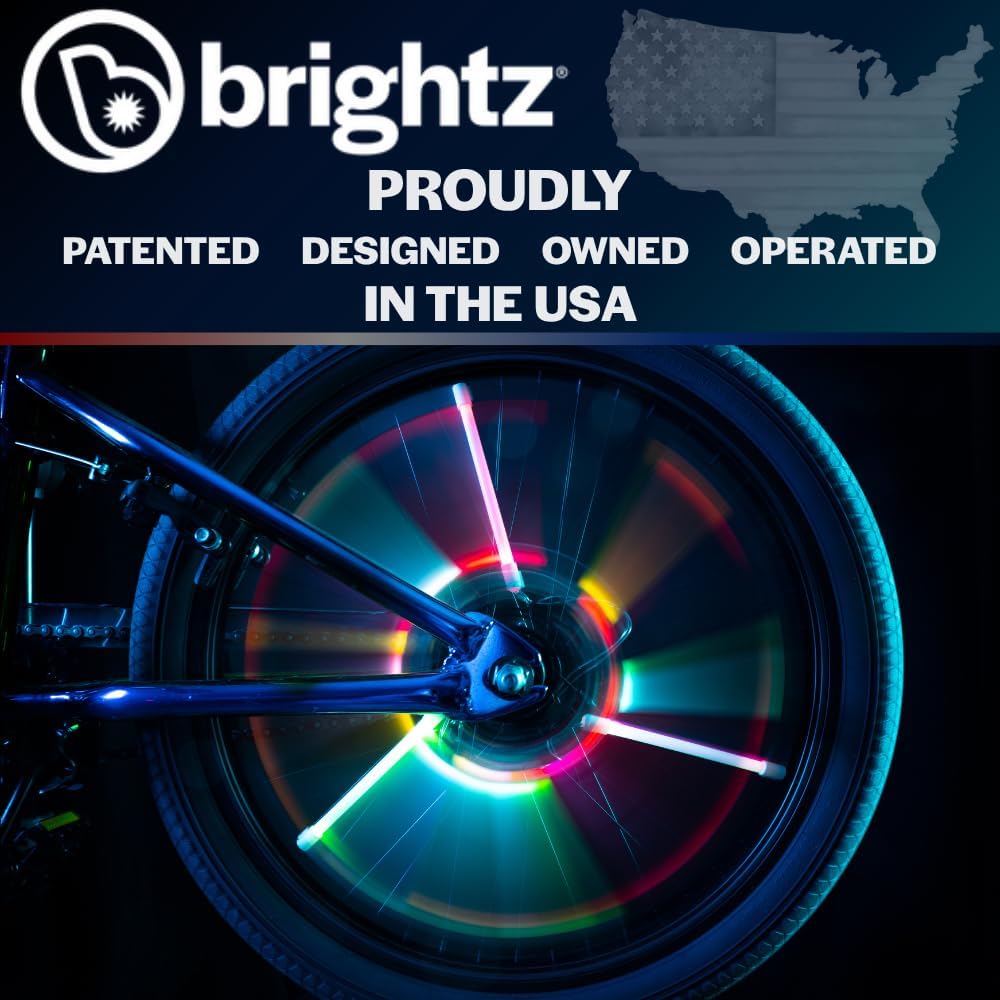 Brightz SpinBrightz LED Bike Spoke Lights, 2-Pack - Bike Wheel Lights for Kids & Adults - Clip-On Bicycle Spoke Light - Weather Resistant - Batteries Included