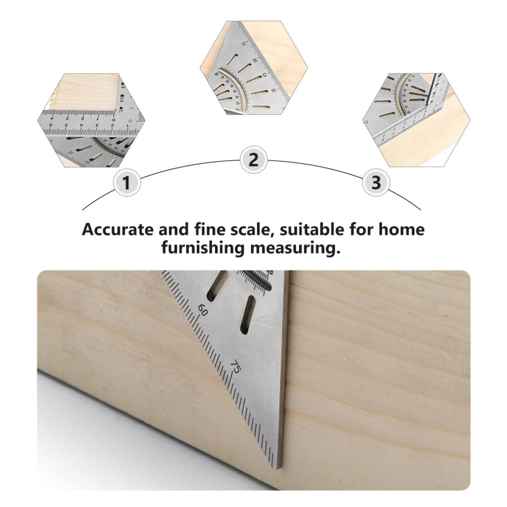 Stainless Steel Triangular Measuring Ruler for Carpentry Marking
