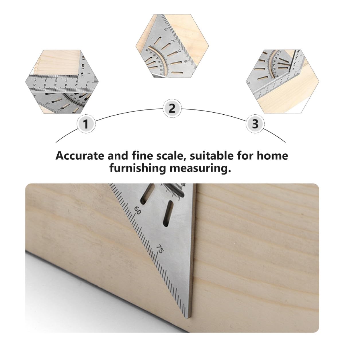 Stainless Steel Triangular Measuring Ruler for Carpentry Marking