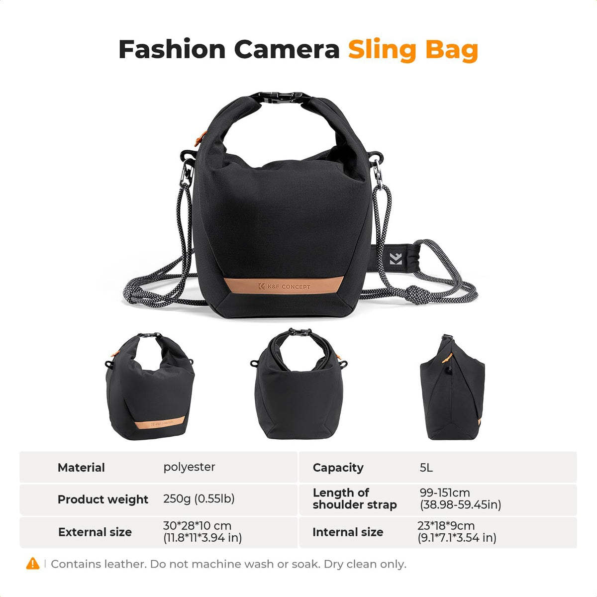K&F CONCEPT Camera Sling Bag Small Camera Compact Case
