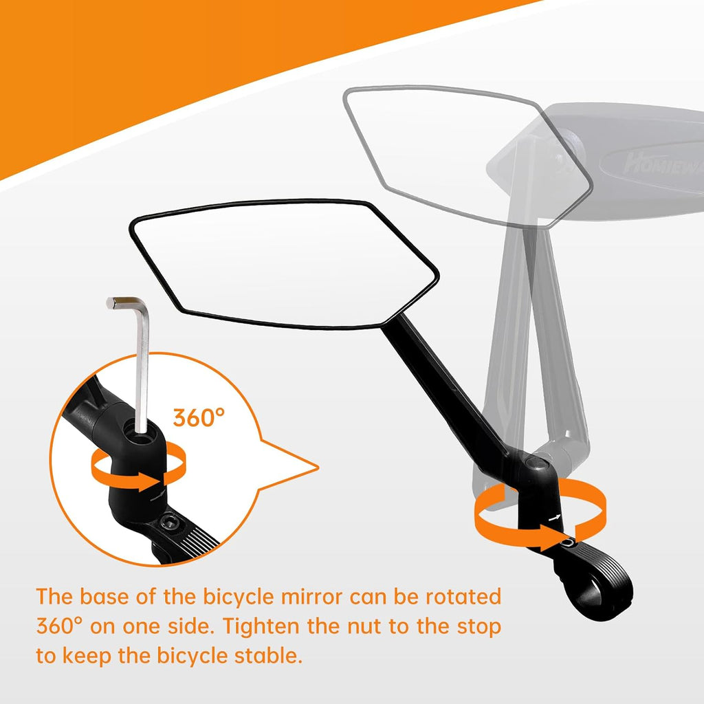 Foldable Bike Mirror 360° Rotatable Adjustable Right