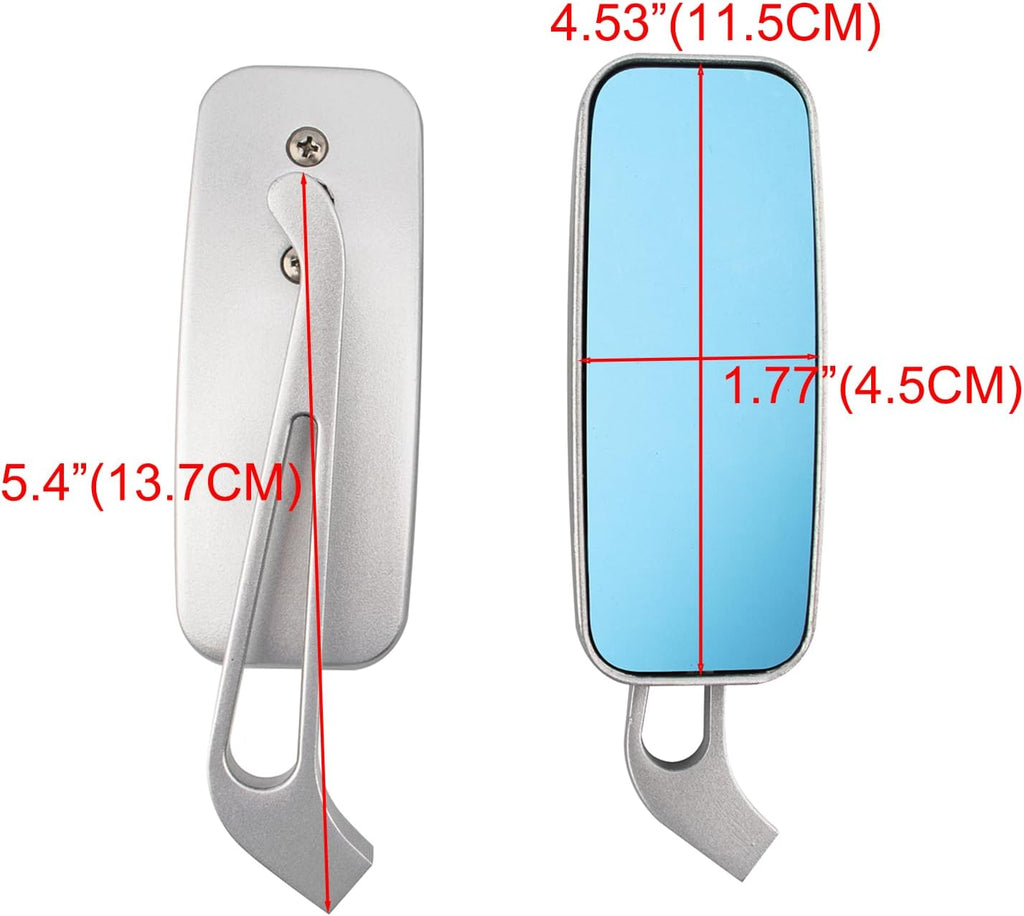 Motorcycle 8mm 10mm Rectangle Rear View Side Mirrors Chrome for Cruiser Chopper Honda Yamaha Suzuki