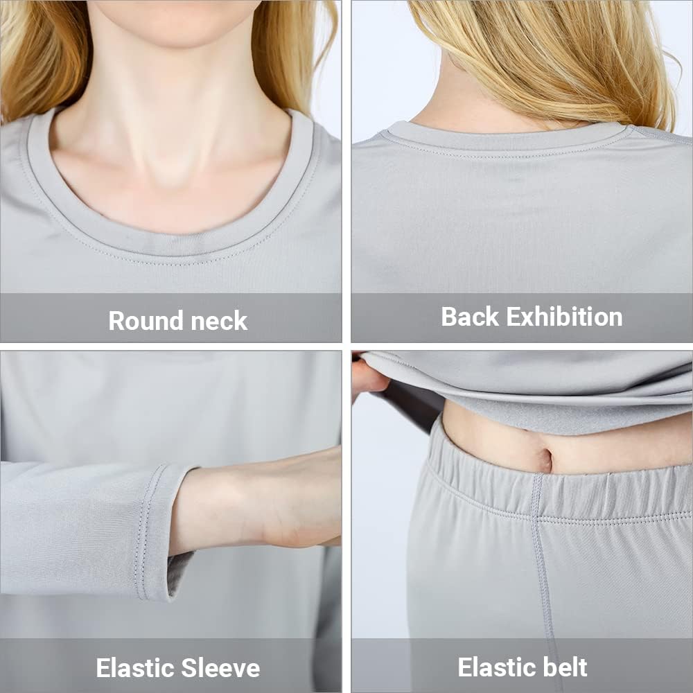 Women's Thermal Underwear Base Layer with Fleece Lined Winter Cold Weather