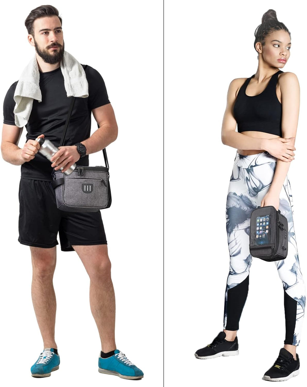 Bike Handlebar Bag,Large Bicycle Front Storage Pouch Bag,6.5 inch Transparent Pouch with Shoulder Strap