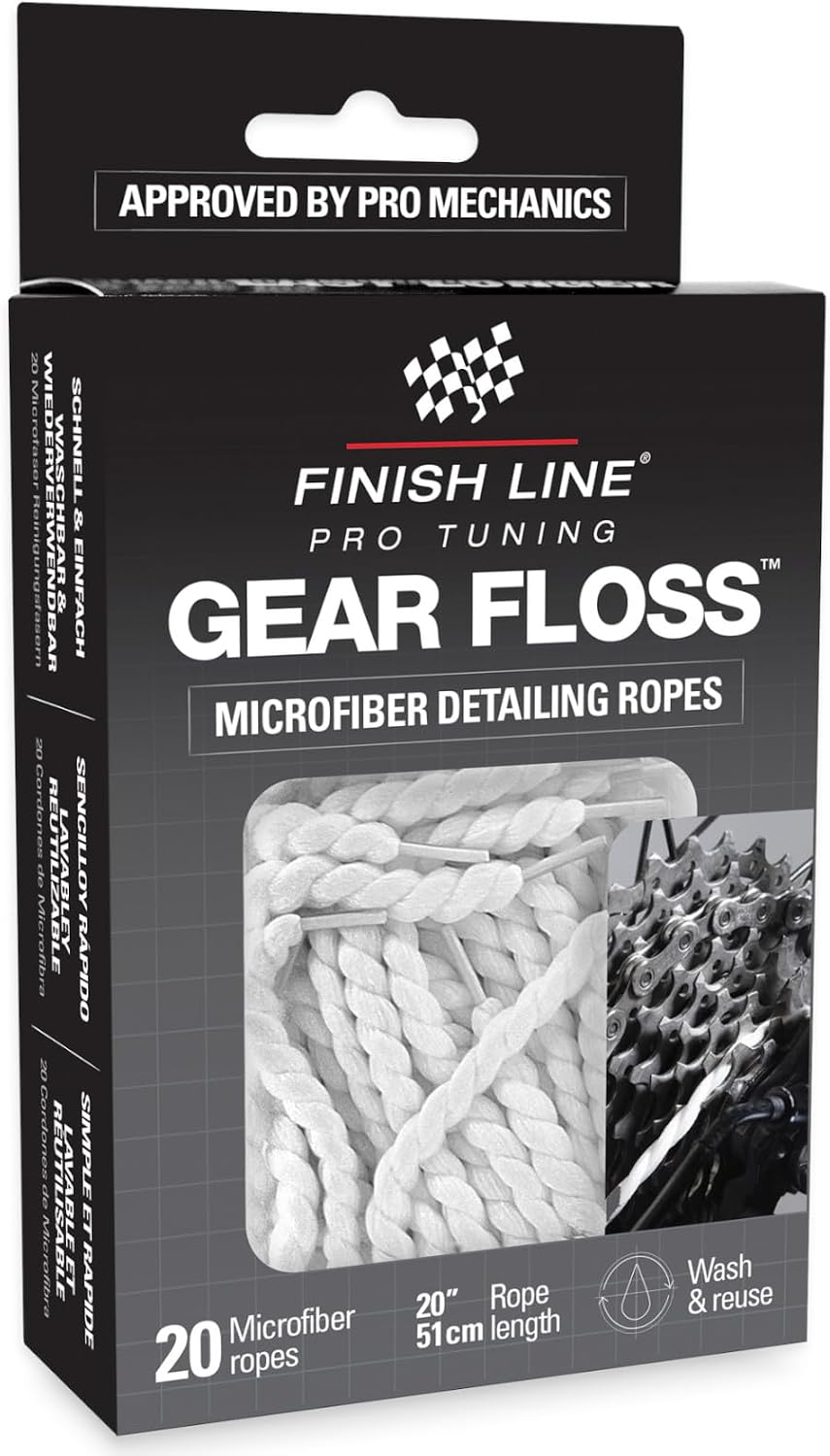 Finish Line Gear Floss Microfiber Cleaning Rope Bike Detailing 3 Pack