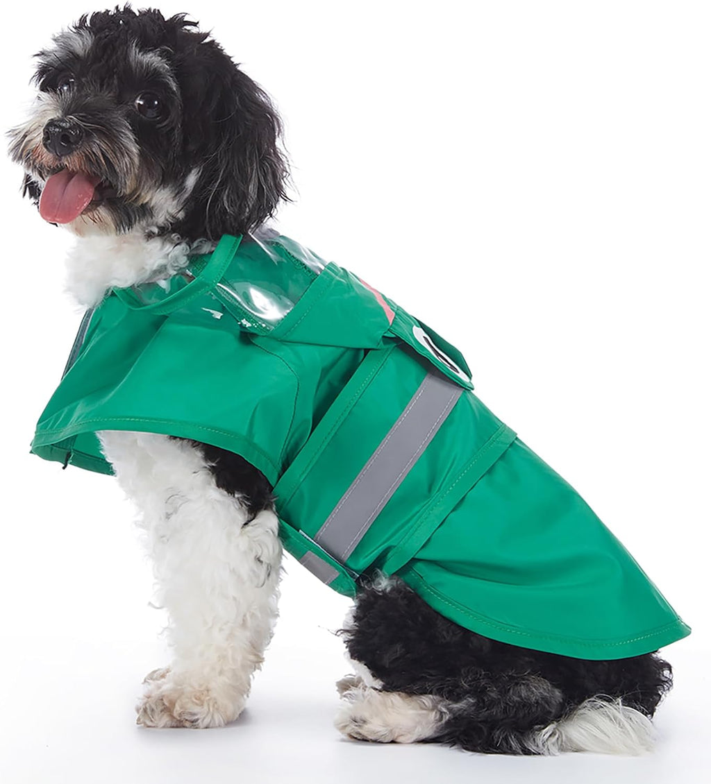 Dog Raincoat Hooded Reflective Waterproof Slicker Poncho