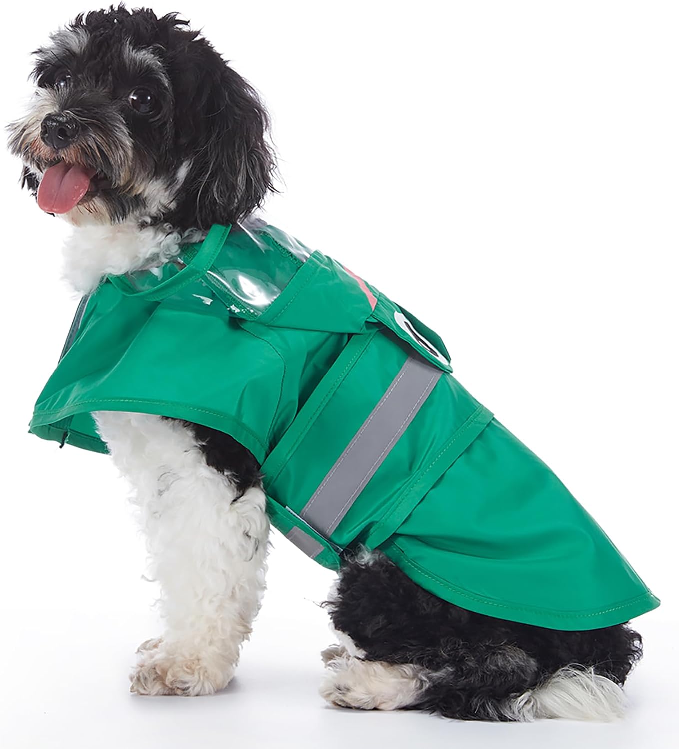 Dog Raincoat Hooded Reflective Waterproof Slicker Poncho
