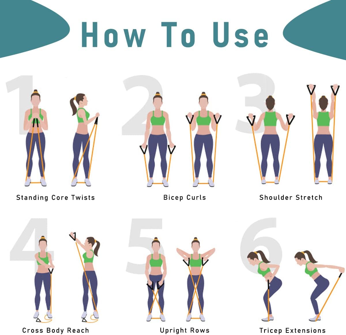 Resistance Bands with Handles, Exercise Bands with Handles, Door Anchor