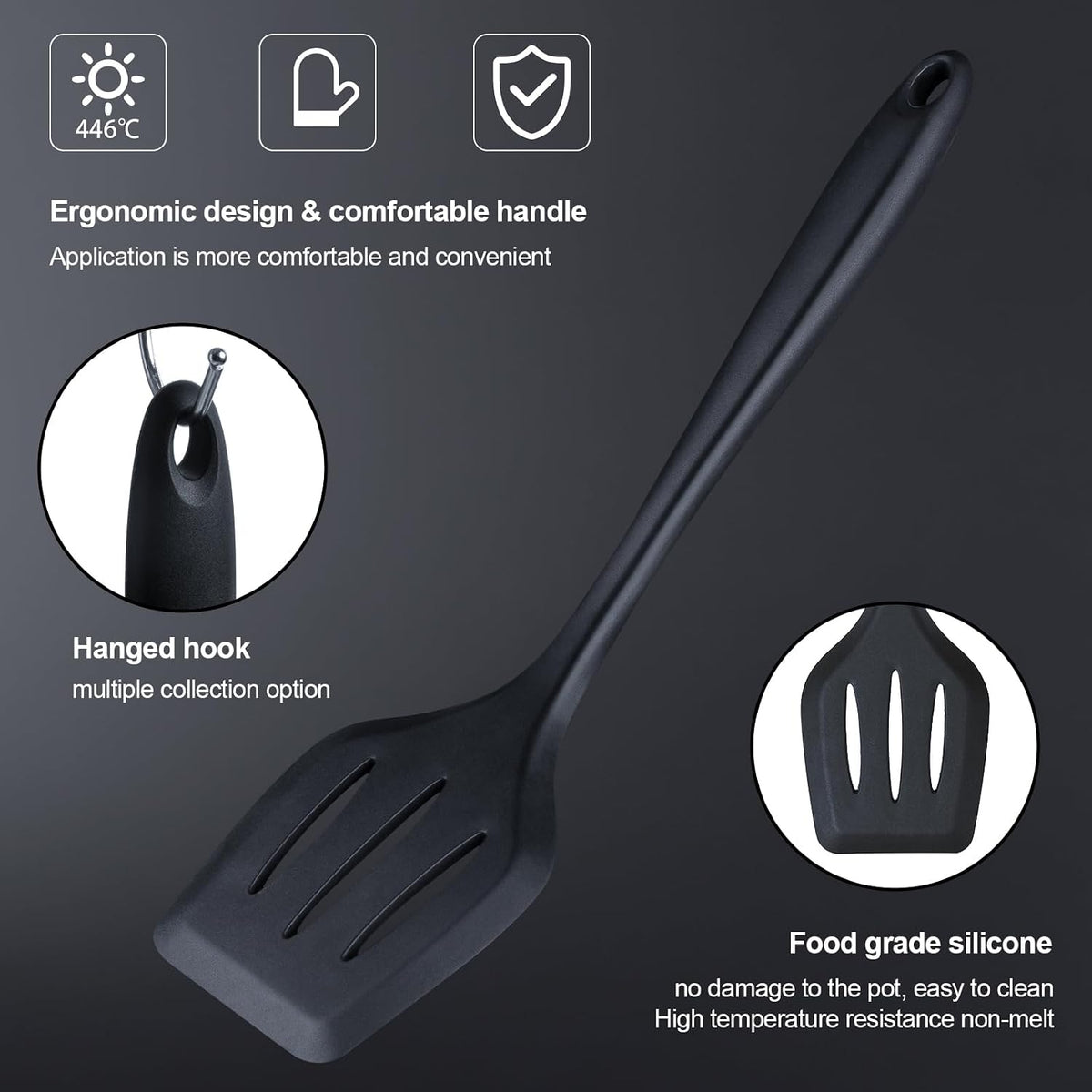 RAXCO Kitchen Utensils Set,18-Piece Cooking Utensils and Knife Set,Black