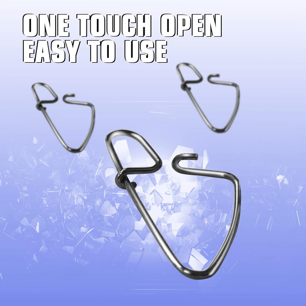 AMYSPORTS Stainless Quick Fishing Snap Kit Power Clip Fishing Snap Saltwater Corrosion Resistance Snaps Swivels Lock Freshwater Connector