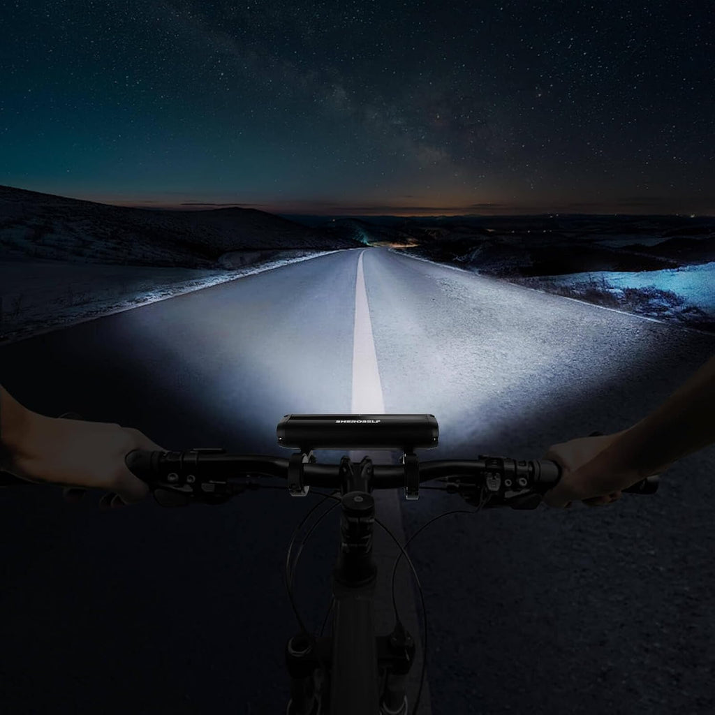 6 LED Bike Light USB-C Rechargeable Bicycle Headlight