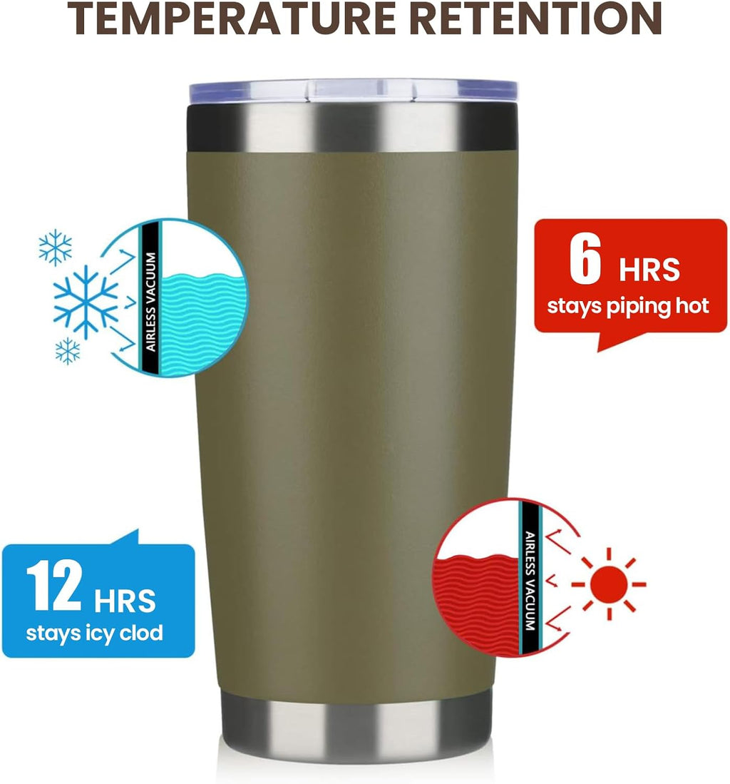 MEWAY 20oz Tumbler 8 Pack Double Wall Vacuum Insulated Travel Mug Bulk, Mix Color Stainless Steel Tumblers with Lid and Straw, Durable Powder Coated Coffee Cups for Cold & Hot Drinks（Color Mix, 8