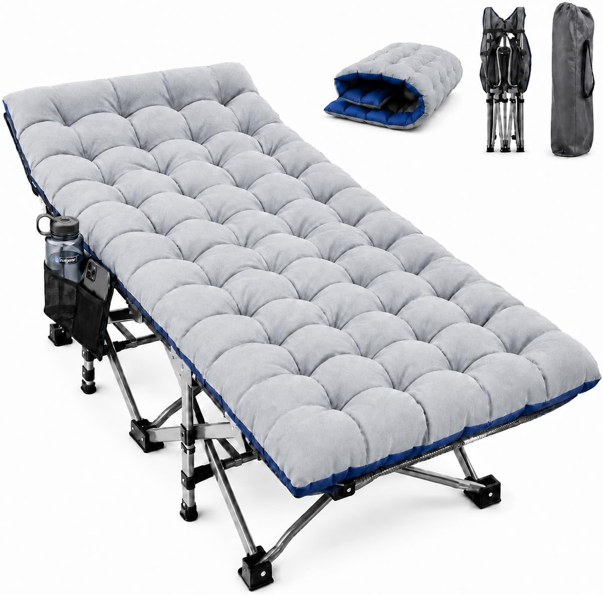 ABORON Camping Cots for Adult, 28" Extra Wide Outdoor Sleeping Bed Cot