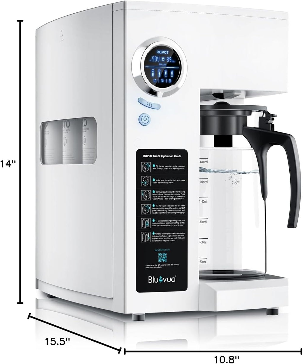 Bluevua RO100ROPOT Countertop Reverse Osmosis Water Filter System