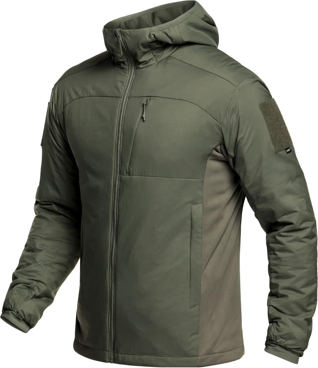 CQR Men's Lightweight Warm Insulated Jacket, Windproof Water Resistant Winter Active Coat for Hiking Work Outdoor Tactical