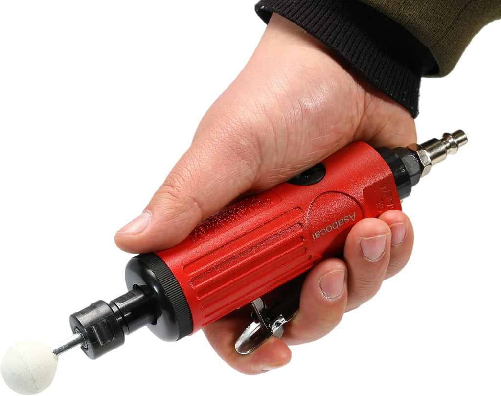 1/4inch Air Powered Die Grinder, Pneumatic Straight Die Grinder with 1/4"(6MM) and 1/8"(3MM) Collets,22000 RPM Rear Exhaust, Compact Size,Polishing Tool